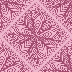 Mandala graphic background, square pattern with floral geometric ornament. vector illustration.
