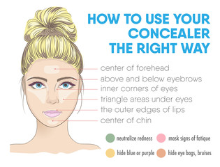 How to use your concealer the right way infographic.