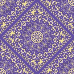 Template floral Decorative Square seamless pattern. Vector illustration. for Fabric Print.