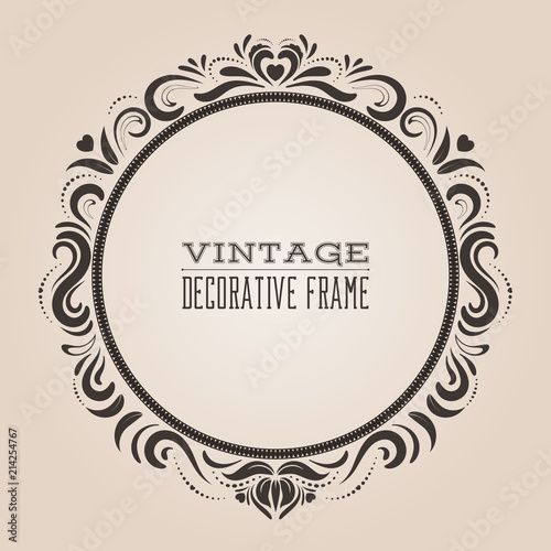 Round Vintage Ornate Border Frame Victorian And Royal Baroque Style Round Vintage Ornate Border Frame Victorian And Royal Baroque Style Decorative Design Elegant