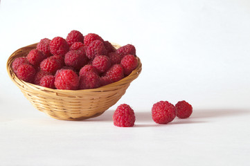 raspberry in a wicker basket