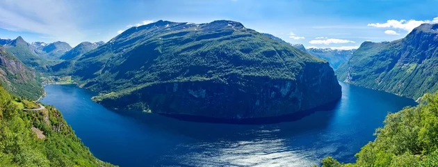 Crédence de cuisine en verre imprimé Scandinavie Norwegen - Geirangerfjord - Panorama