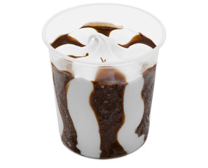 Ice cream filled with liquid chocolate with chicory