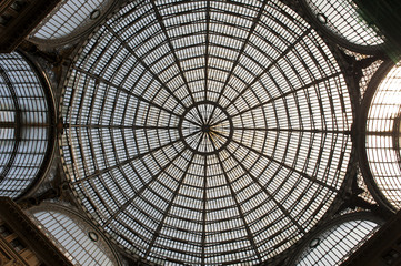 Glaskuppel in der Einkaufspassage Galleria Umberto I, Neapel, Napoli, Kampanien, Campagna, Italien, Italia