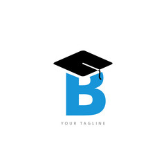 B Initial Logo Education design Concept or Template.