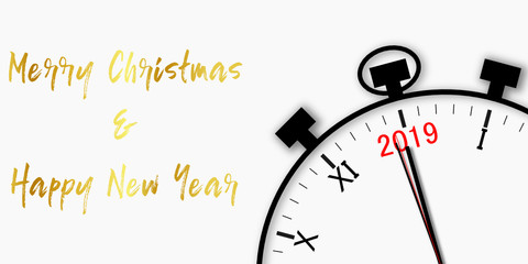 compte à rebours de 2018 à 2019 - clock countdown from year 2018 to 2019 - happy new year - bonne année