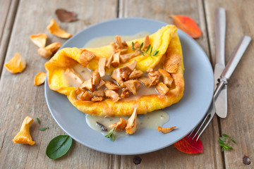 Omelette mit Pfifferlingen