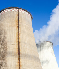 Cooling towers of the power plant