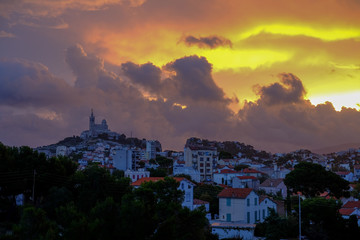 coucher de soleil sur MArseille