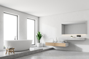Luxury white bathroom corner