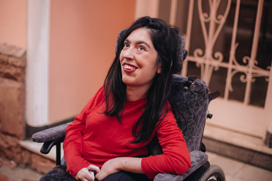 Woman in wheelchair