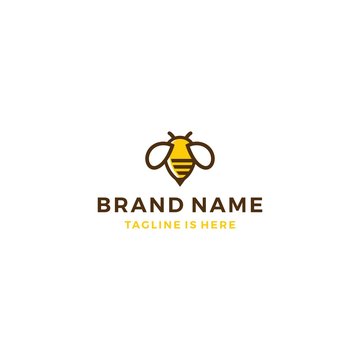bumble bee honey hive logo template vector illustration