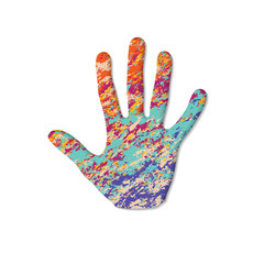 Painted human hand