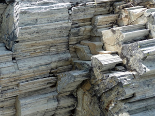 Structure of the rock. Alps. Close-up.