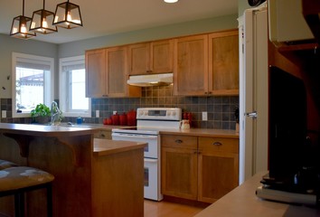 Kitchen cabinets in home kitchen