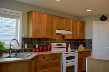 Kitchen cabinets in home kitchen