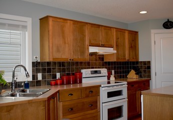 Kitchen cabinets in home kitchen