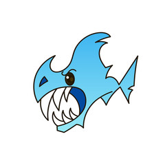 Shark open mouth. Vector illustration