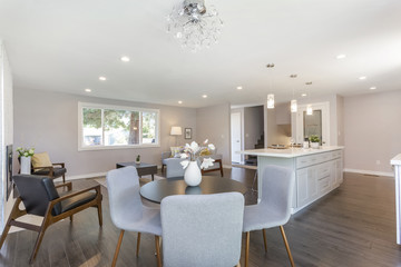 Modern home interior with open floor plan.