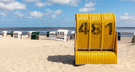 beach chair north sea germany in summer