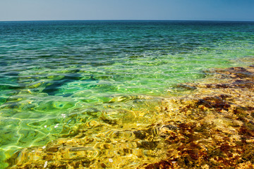 Naklejka na ściany i meble Azure water of the Mediterranean Sea