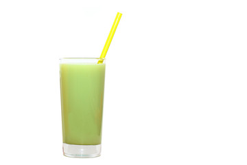 kiwi fruit Smoothies isolated . green smoothie