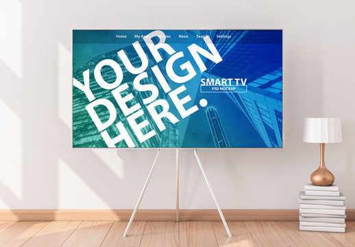 Smart TV on a Stand Mockup