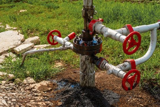 Crude Oil Leak In An Oil Well