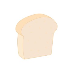 Vector illustration. Icon of bakery. Slice of Bread icon, cutted fresh wheat bread isolated on white background