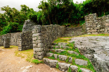 Stairways in ruins between Machu Picchu and Intipunku (Sun Gate)