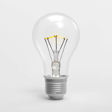 3D Light bulb illustration isolated on white BG