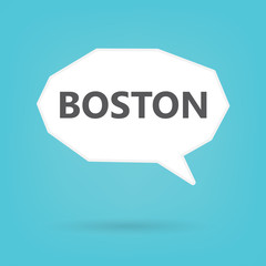 Boston word on speech bubble- vector illustration