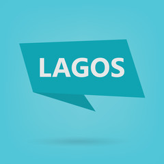 Lagos word on sticker- vector illustration