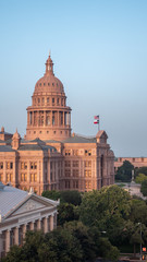 Fototapeta na wymiar View of the Austin Capitol Building at Sunset
