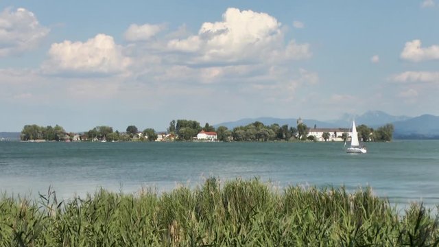 Lake Chiemsee, Sailing Boat, Fraueninsel