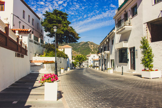 Street. A street in the city of Mijas. Costa del Sol, Andalusia, Spain. Picture taken – 15 july 2018.
