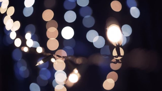 String lights blurred bokeh background