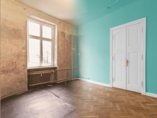 flat renovation, apartment room modernization concept