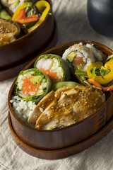 Homemade Sushi Bento Box with Rice