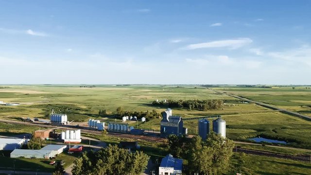Grain Elevator fly over North Dakota