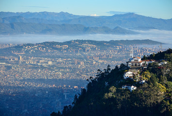 aerial view of the city of Bogota