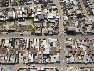 Fototapeta premium Aerial view of township, South Africa