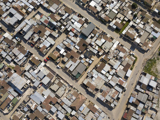 Aerial view of township, South Africa