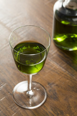 Alcoholic Green Absinth Apertif