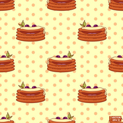 Seamless pattern with pancakes.