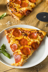 Homemade Greasy Pepperoni New York Pizza