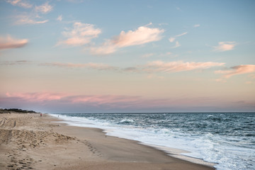 Fototapeta na wymiar sunset and sea scapes on a beach