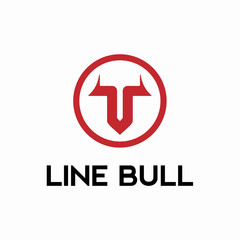 Initial T and Bull Logo Design Template
