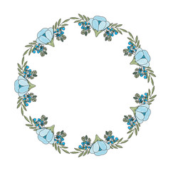Fototapeta na wymiar frame with beautiful flower decorative icon