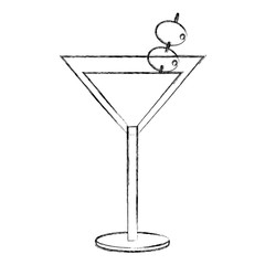cocktail drink with olive fruit isolated icon